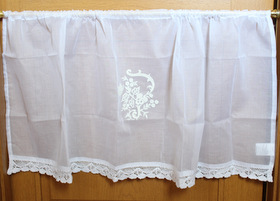 マニーGC ラフィネ パンセ刺繍 カフェカーテン