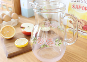 マニー ステンシルローズ Gガラス ジャグL