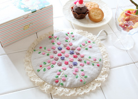 アンダルジャンロゼ 刺繍ポットマットA