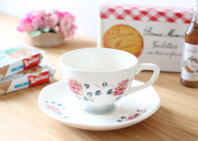 マニー セゾンドローズ2 グレー 陶器 カップ&ソーサー