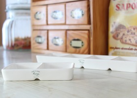 メゾンドマニー ローズ 陶器 ラフレゾン 2仕切りプレート