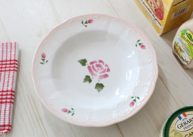 マニー ロンドローズ 陶器 スーププレート