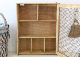 【訳アリ10%OFF】マニーGC ナチュラルWOOD 金網キャビネット