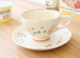 マニー セゾンドローズ 陶器 カップ&ソーサー(シャビー)