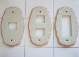 マニー エンボス ピンク スイッチカバー 2こ口