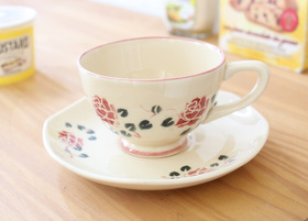 マニー セゾンドローズ 陶器 カップ&ソーサー(クリアー)