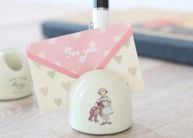 マニー プチメゾン 陶器 メモスタンド丸(女の子)