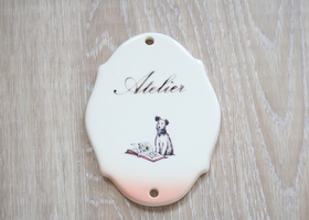 マニープチメゾン 陶器 ドアプレート 縦・テリア・アトリエ