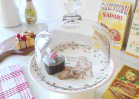 マニー クリスマス陶器 ケーキドームセット テリア(ピンク)