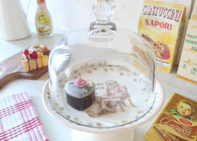 マニー クリスマス陶器 ケーキドームセット テリア(オレンジ)