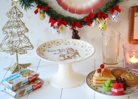 マニー クリスマス陶器 ケーキドームセット テリア(オレンジ)