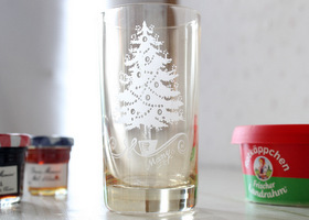 マニー クリスマス ガラス タンブラー(Y)
