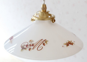 マニーロココ ガラス 傘型シェード(ミルクガラス)