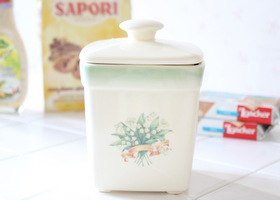 マニー エルブ 陶器 角キャニスター