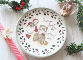 メゾンドマニー クリスマス陶器 プレート(子供・グリーン)