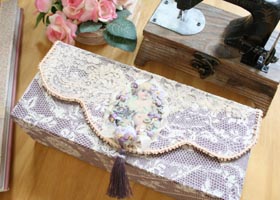 ボンクラージュ 布製品 裁縫ボックス すみれ