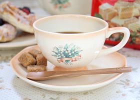 マニー エルブ 陶器 オレンジ カップソーサー