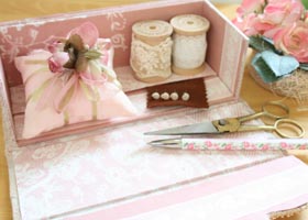 ボンクラージュ 布製品 裁縫ボックス(バラ)