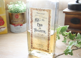 水洗いOK!アンティーク風ラベルボトルC