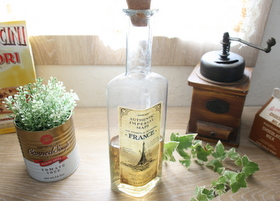 水洗いOK!アンティーク風ラベルボトルD