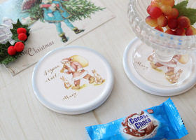 マニー クリスマス陶器 タイルコースター(サンタ・ブルー)