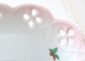 マニー クリスマス・レース陶器 ボウル(ピンク)