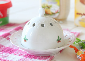 マニー クリスマス・レース陶器 ボンボニエール(ピンク)