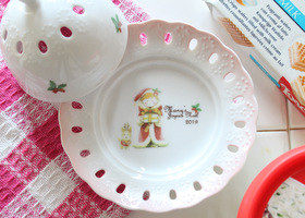 マニー クリスマス・レース陶器 ボンボニエール(ピンク)