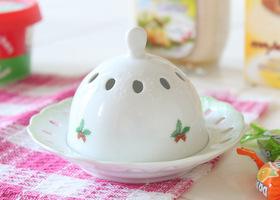 マニー クリスマス・レース陶器 ボンボニエール(グリーン)