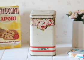 アンティーク・ブリキ キャニスターSUCRE