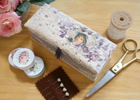 ボンクラージュ 布製品 リボン刺繍セット スミレ