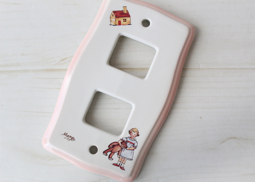 マニープチメゾン 陶器 スイッチカバー 2個口