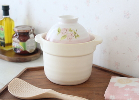 イマン 浪漫 ダイアナローズ 陶器 飯炊き鍋1合