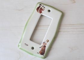 マニー レコルト 陶器 スイッチカバー 3個口