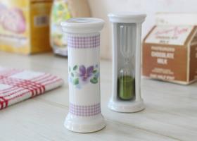 マニー カントリーチェック ヴィオレ 陶器 サンドグラス(砂時計)