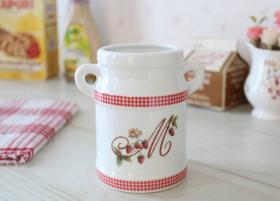 マニー カントリーチェック ロココ 陶器 スプーンコンテナ