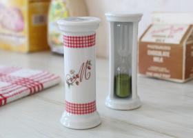 マニー カントリーチェック ロココ 陶器 サンドグラス(砂時計)