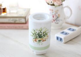 マニー カントリーチェック エルブ 陶器 アロマライト