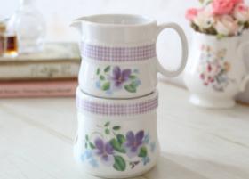 マニー カントリーチェック ヴィオレ 陶器 オイルウォーマー