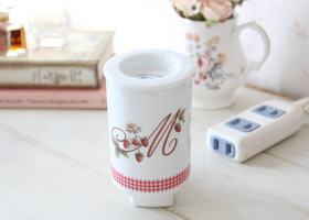 マニー カントリーチェック ロココ 陶器 アロマライト