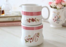 マニー カントリーチェック ロココ 陶器 オイルウォーマー