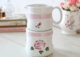 マニー カントリーチェック ローズ 陶器 オイルウォーマー