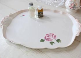 マニーローズ バロックアナイス 陶器 手つきトレー オーバル