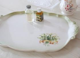 マニーエルブ バロックアナイス 陶器 手つきトレー オーバル