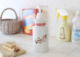 マニー カントリーチェック ロココ 陶器 シャンプーポンプ