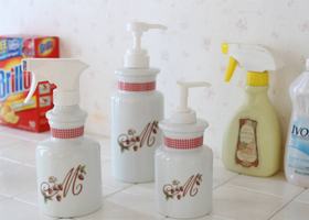 マニー カントリーチェック ロココ 陶器 シャンプーポンプ
