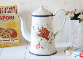 アンティーク レッドローズ コーヒーポット