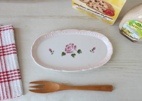 プティマニー ローズ 陶器 ミニトレー