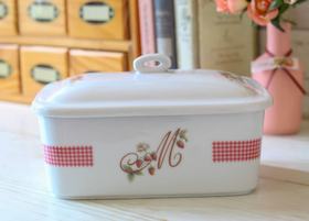 マニー カントリーチェック ロココ 陶器 ウエットシートボックス