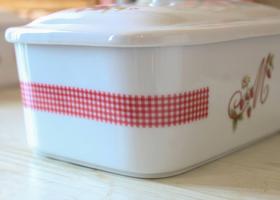 マニー カントリーチェック ロココ 陶器 ウエットシートボックス